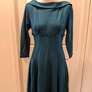Retro style teal dress